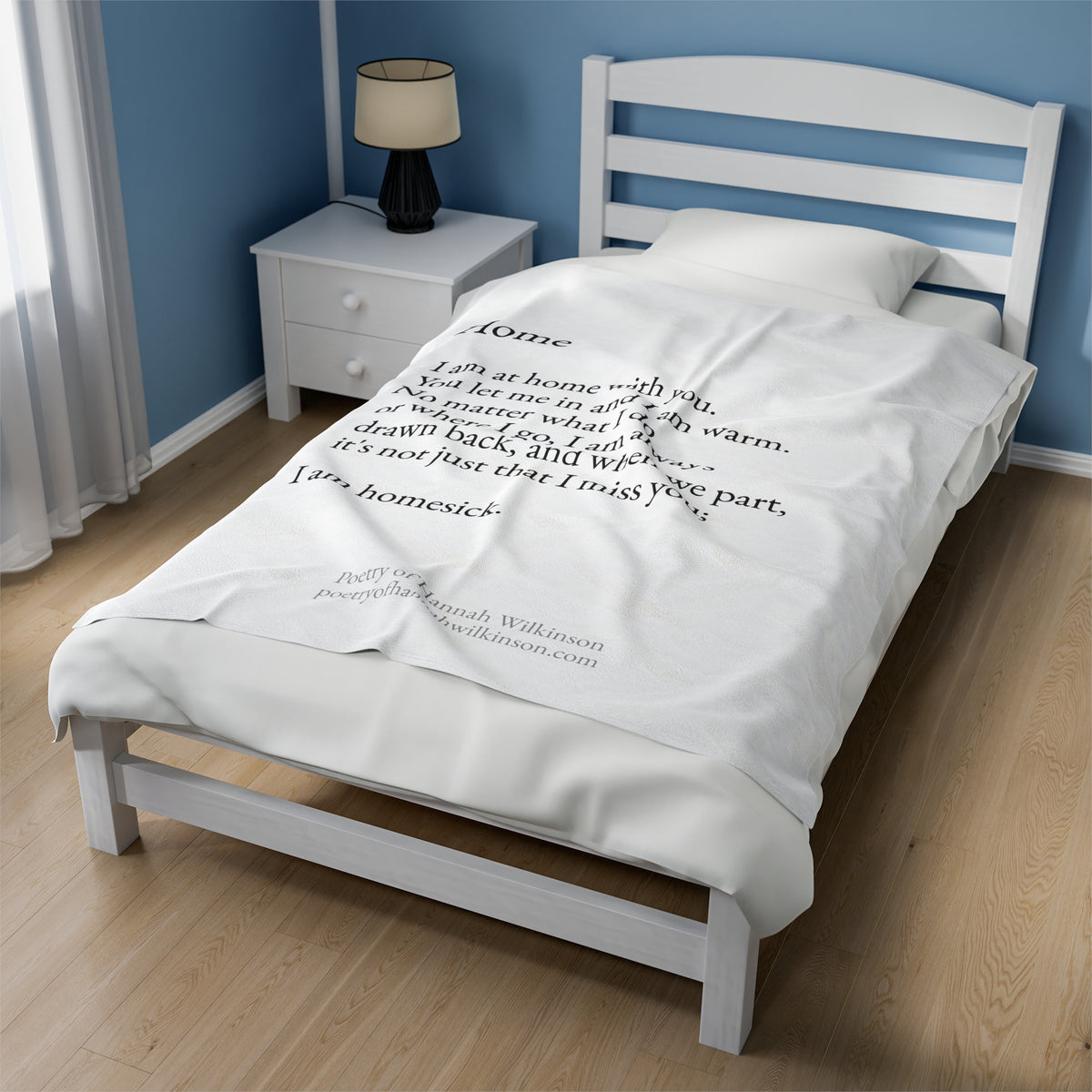 Plush Blanket - Homesick Poem - Valentine's Day Gift