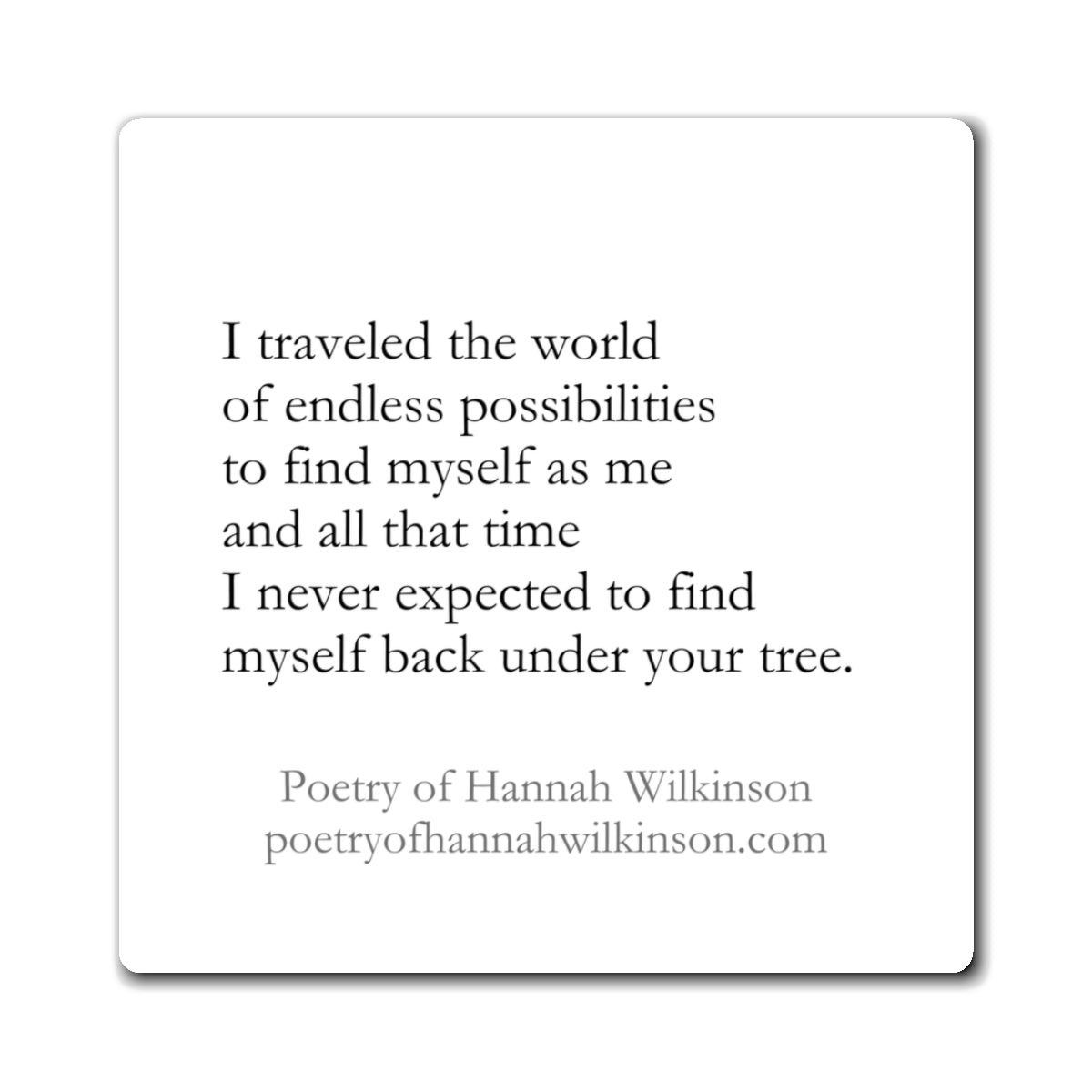 "I traveled the world" Poetry Magnet