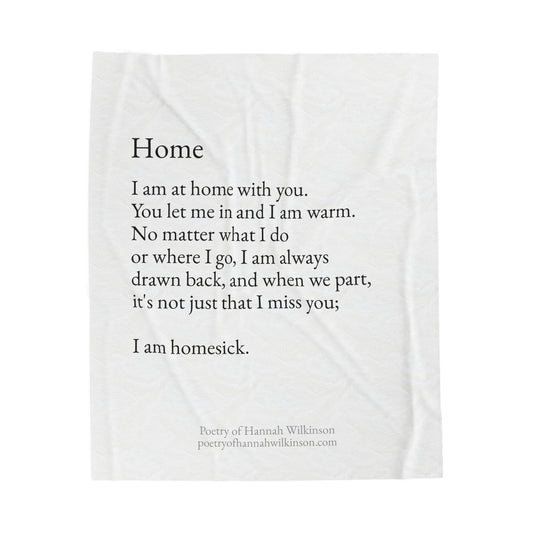 Plush Blanket - Homesick Poem - Valentine's Day Gift